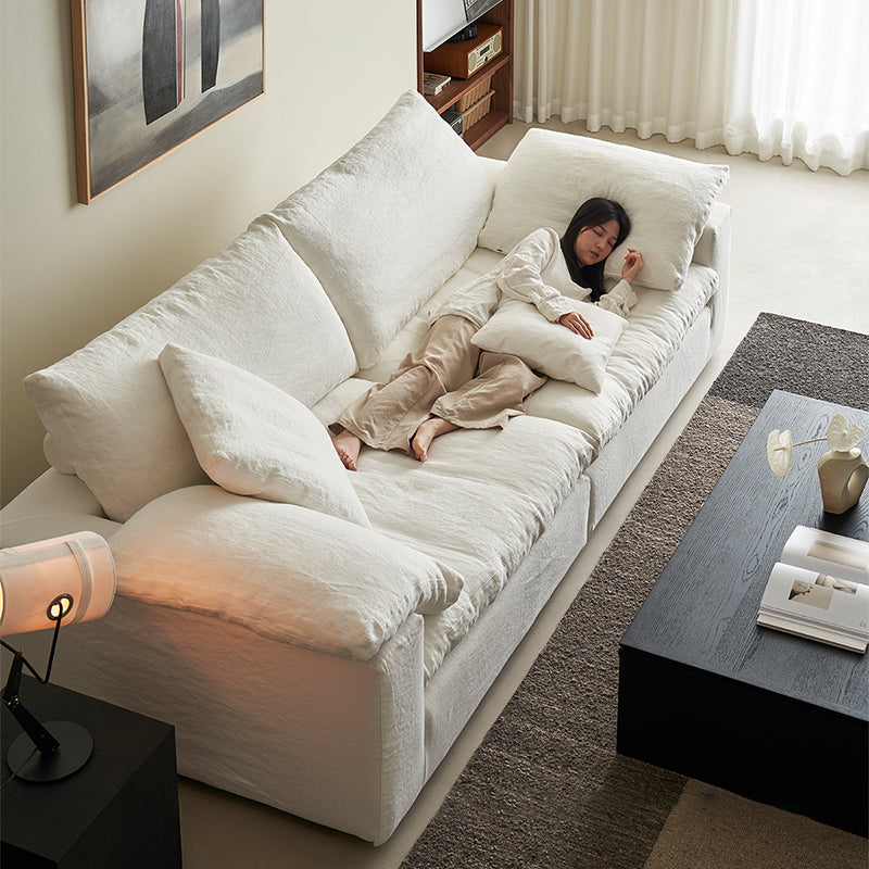 Mobilious-Lunara Dew-Retted Linen Fabric Washable Sofa