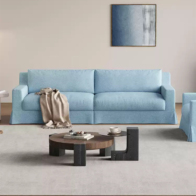 Mobilious-Lunella Slipcovered Blue Skirted Sofa