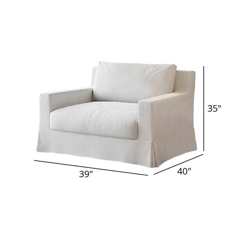 Mobilious-Lunella Slipcovered White Skirted Sofa