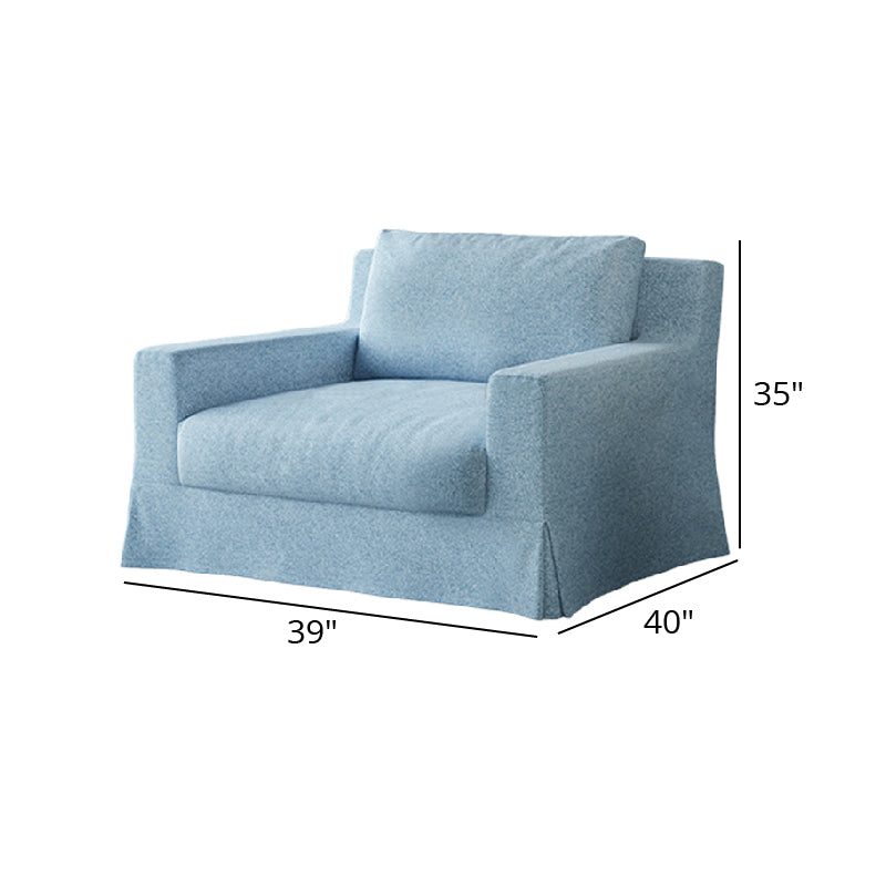 Mobilious-Lunella Slipcovered Blue Skirted Sofa