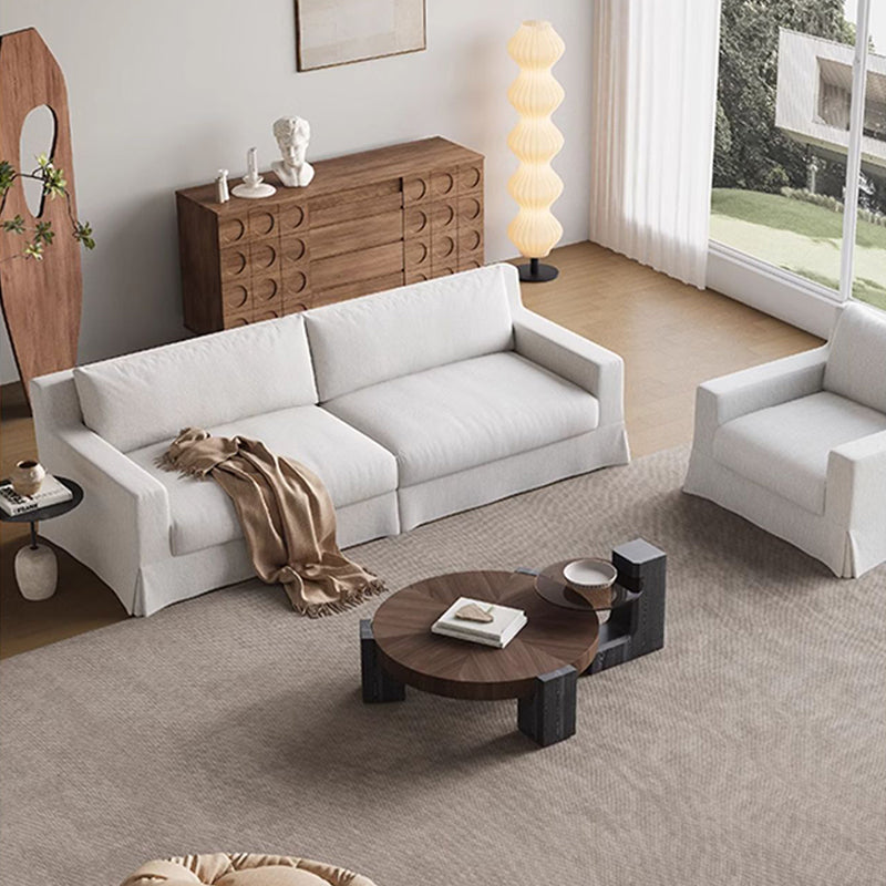 Mobilious-Lunella Slipcovered White Skirted Sofa