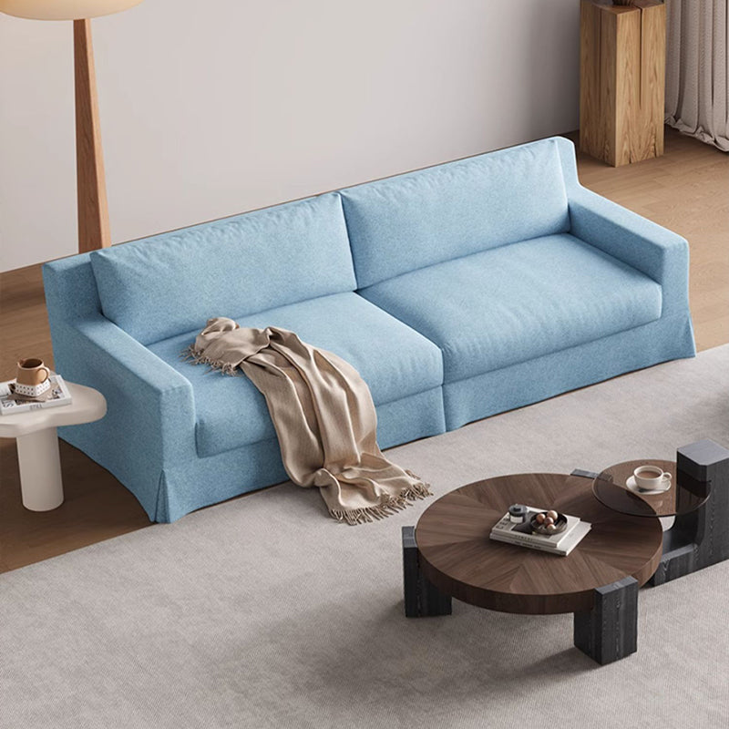Mobilious-Lunella Slipcovered Blue Skirted Sofa