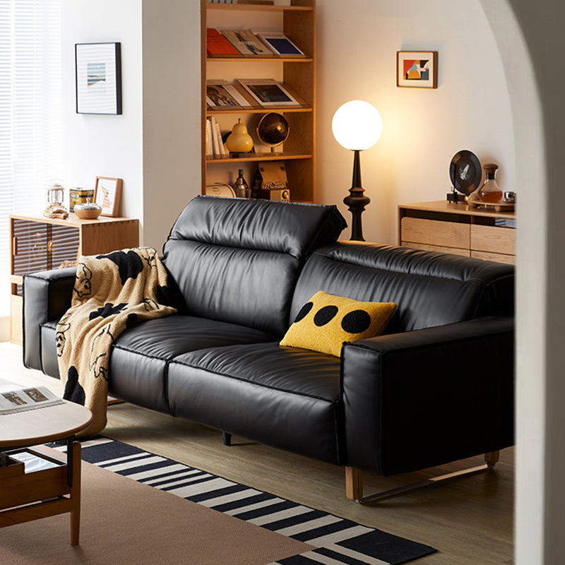 Mobilious - Treccia Top Grain Leather Straight Sofa
