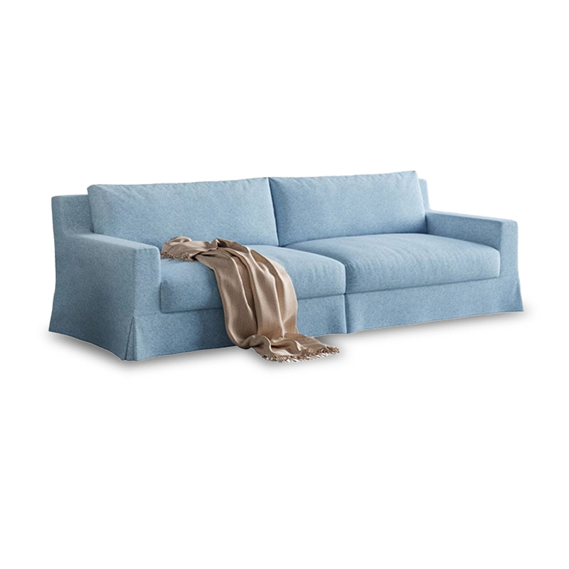 Mobilious-Lunella Slipcovered Blue Skirted Sofa