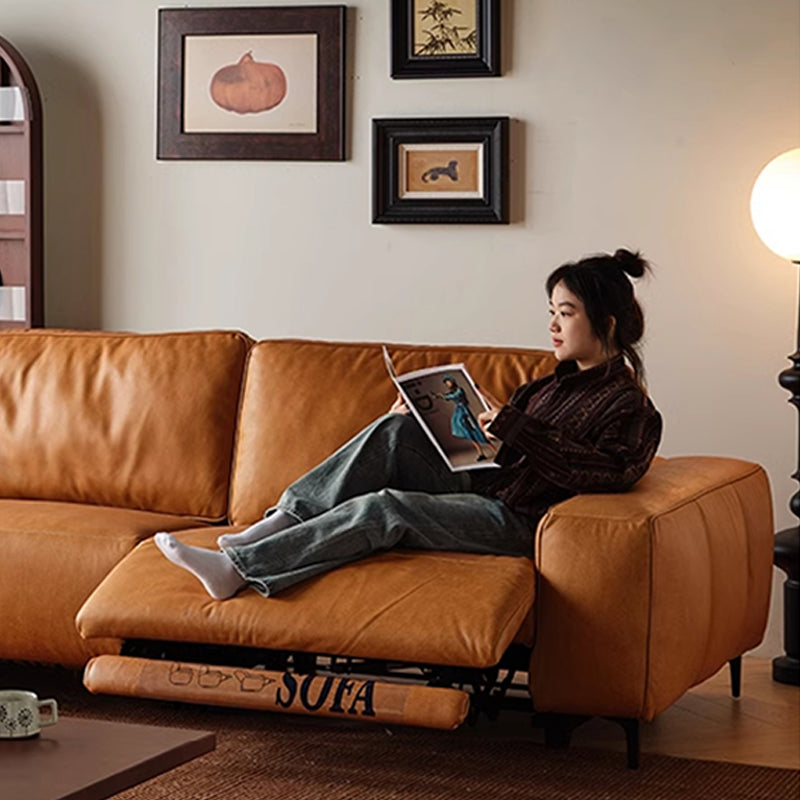 Hygge Genuine Leather Power Reclining Straight Sofa