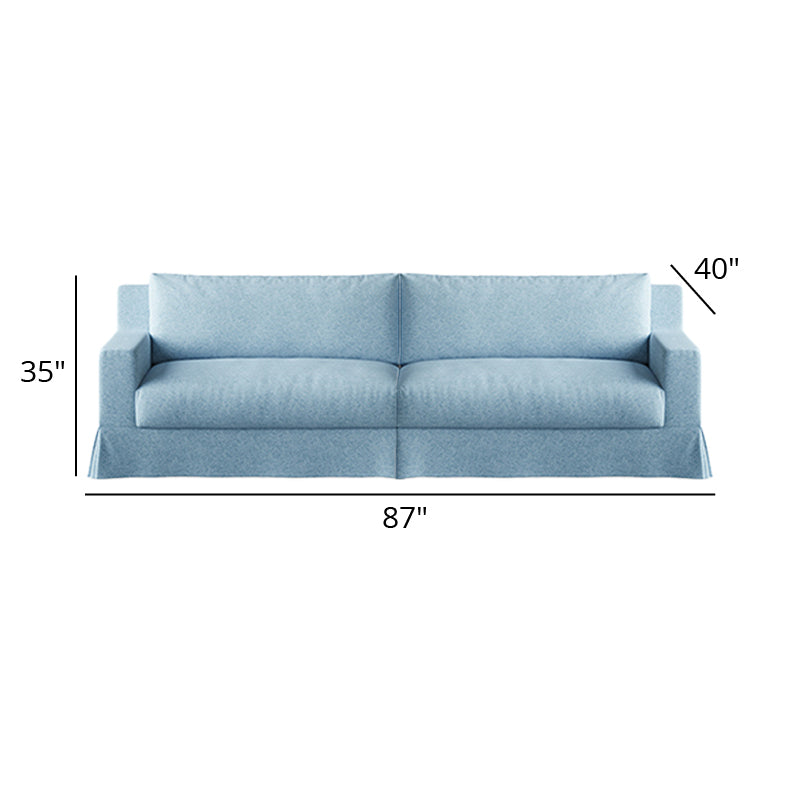Mobilious-Lunella Slipcovered Blue Skirted Sofa