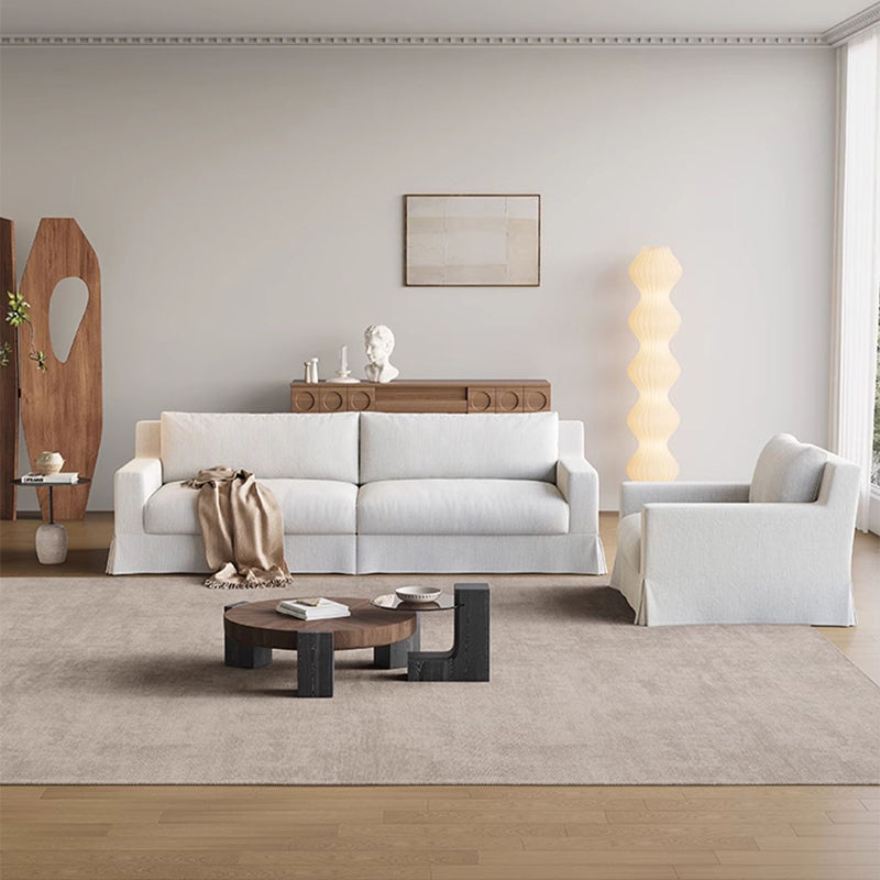 Mobilious-Lunella Slipcovered White Skirted Sofa