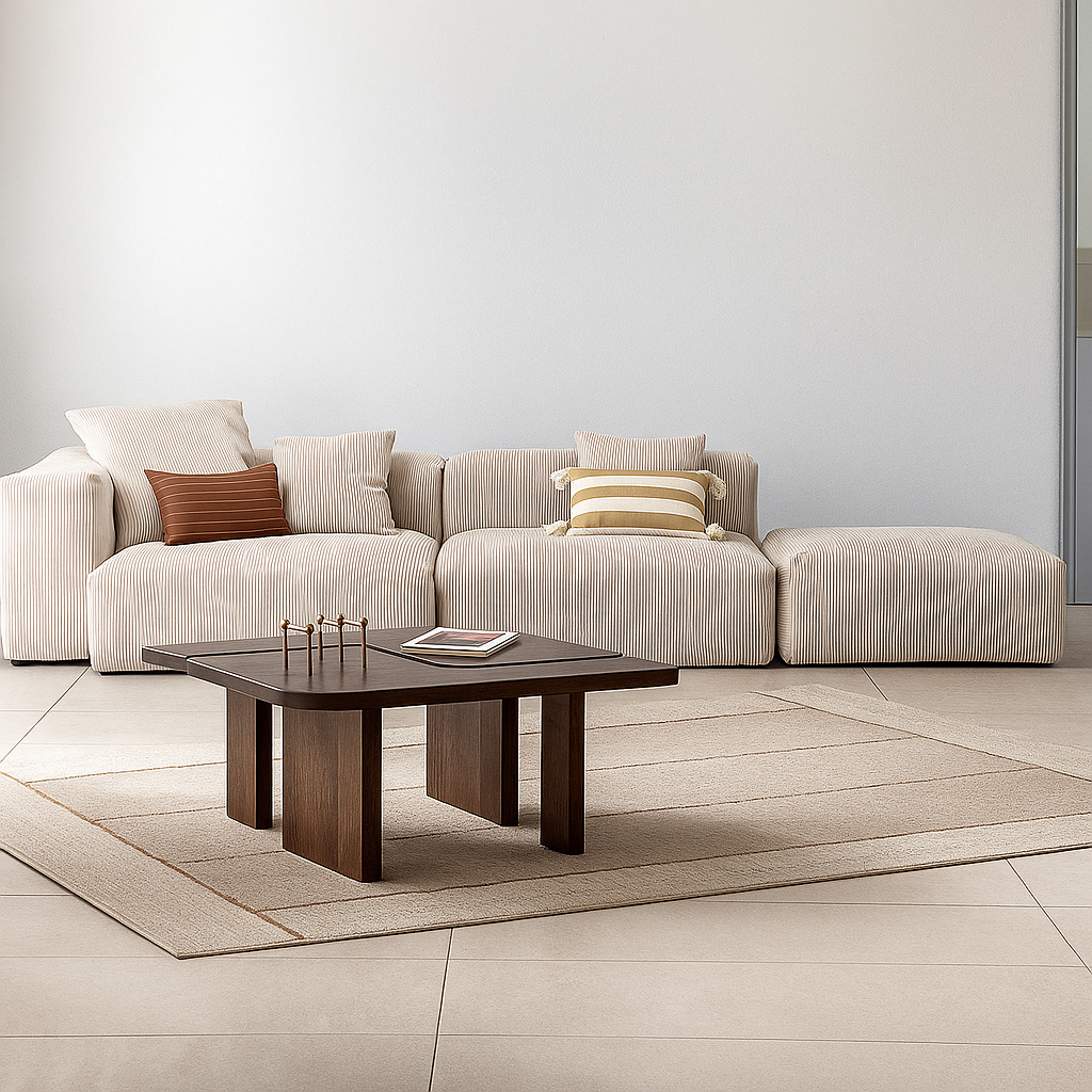 Mobilious-Velvra Corduroy Deep Seat Modular Sofa