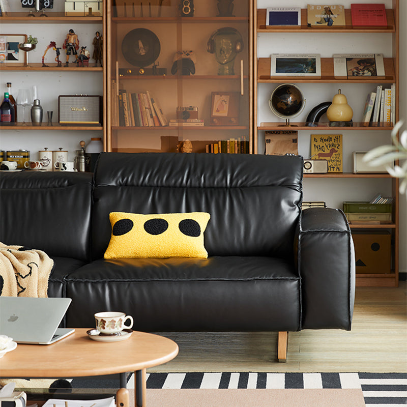 Mobilious - Treccia Top Grain Leather Straight Sofa