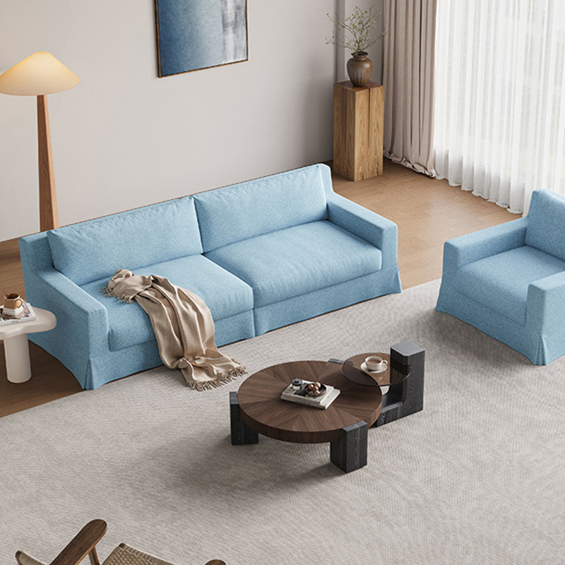 Mobilious-Lunella Slipcovered Blue Skirted Sofa