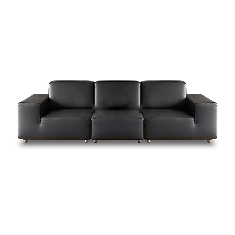 Mobilious-Vittore Top Grain Leather Black Sofa