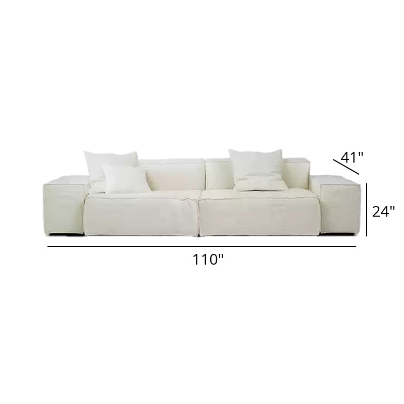 Mobilious-Armonia White Linen Fabric Washable Sofa