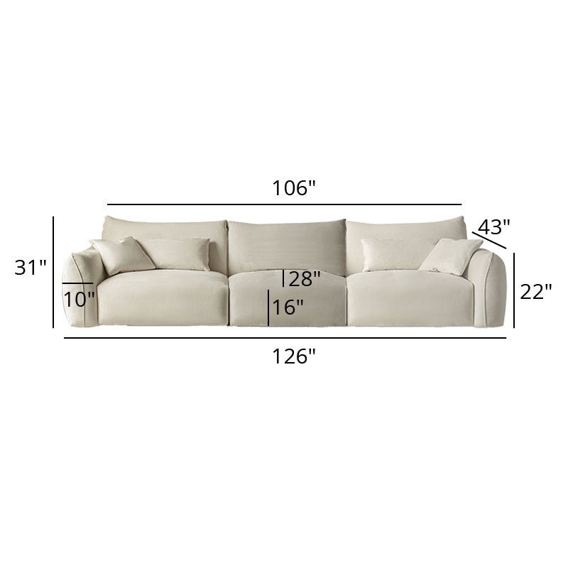 Mobilious-梵·Brahman|Soffiella Cream Straight Sofa Couch