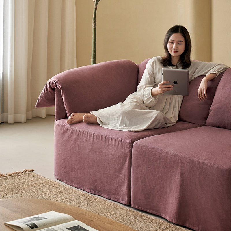 Murelle Linen Fabric Washable Purple Sofa