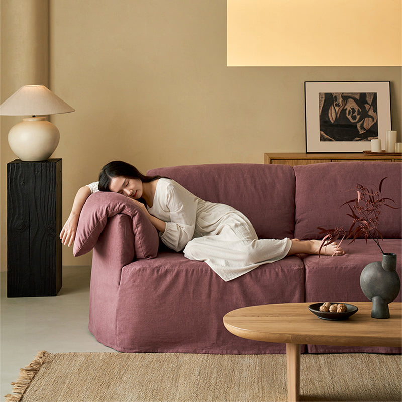 Murelle Linen Fabric Washable Purple Sofa