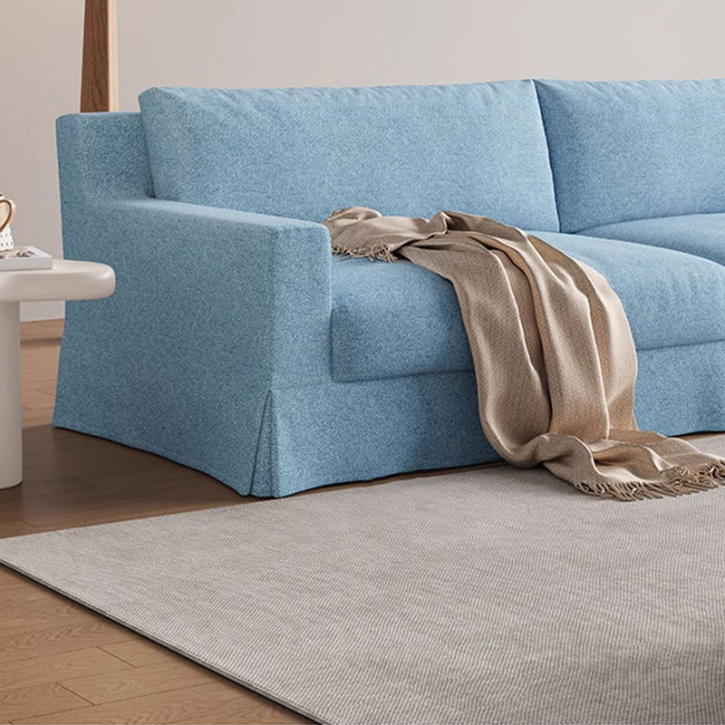 Mobilious-Lunella Slipcovered Blue Skirted Sofa