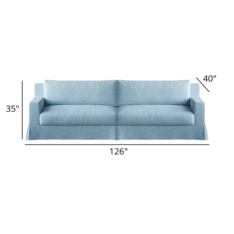 Mobilious-Lunella Slipcovered Blue Skirted Sofa