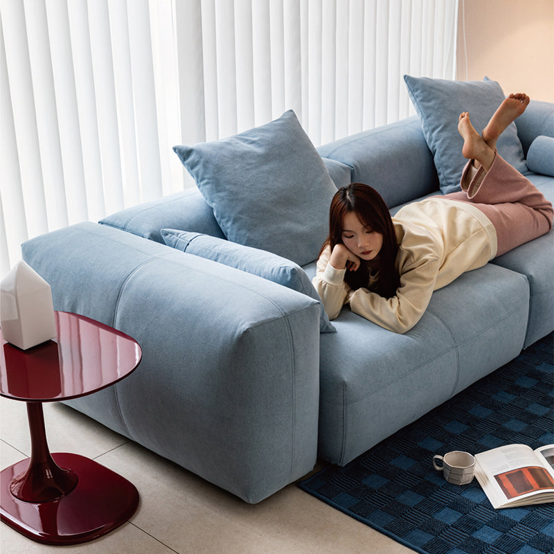 Mobilious -Glaciera Fabric Washable Blue Sofa