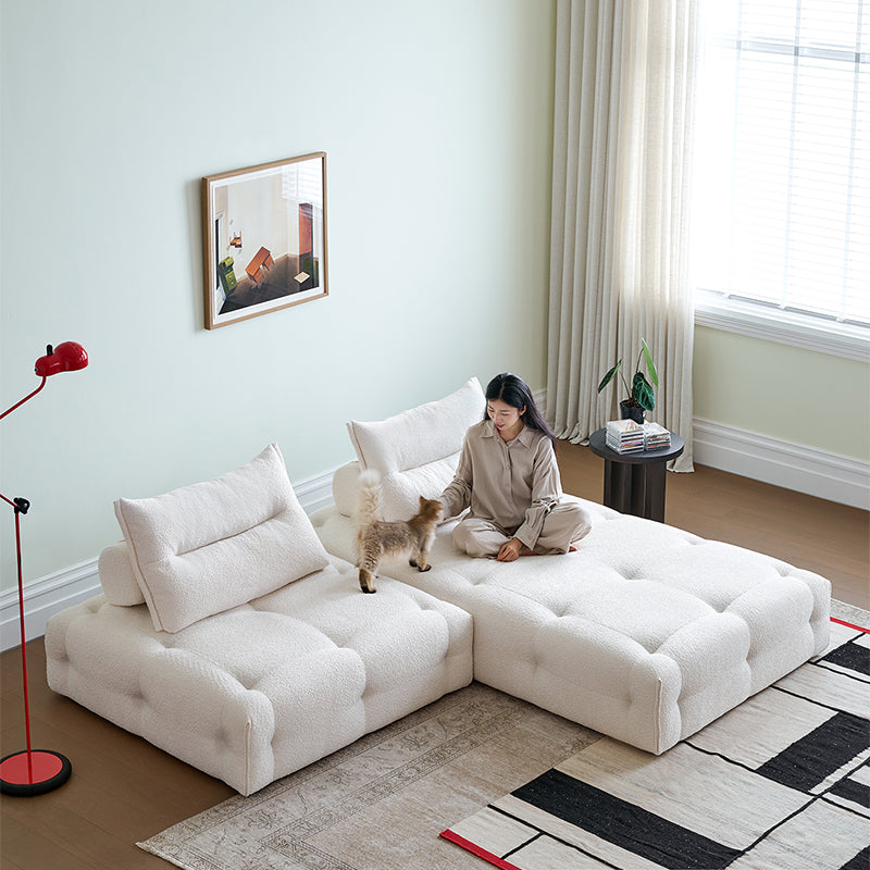 Mobilious-Stratto Gray Modular Chenille Fabric Sofa