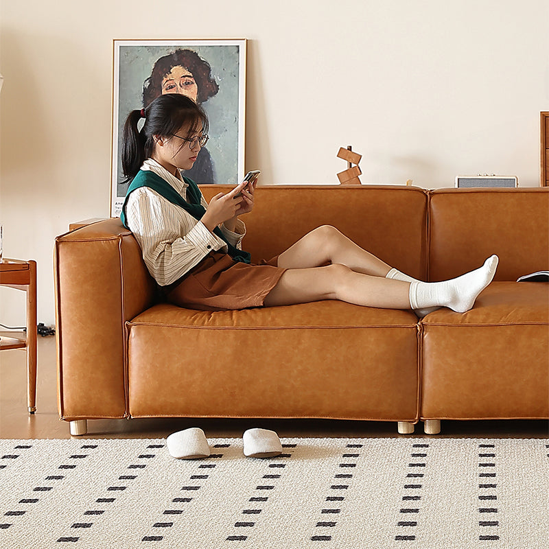 Città Genuine Leather Modular Straight Sofa