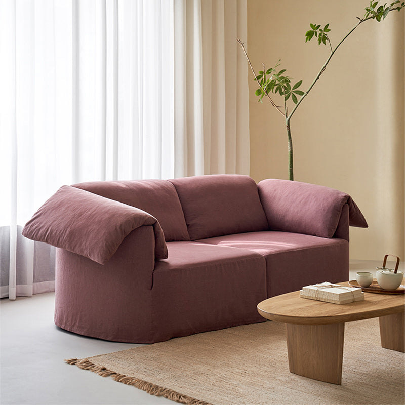 Murelle Linen Fabric Washable Purple Sofa