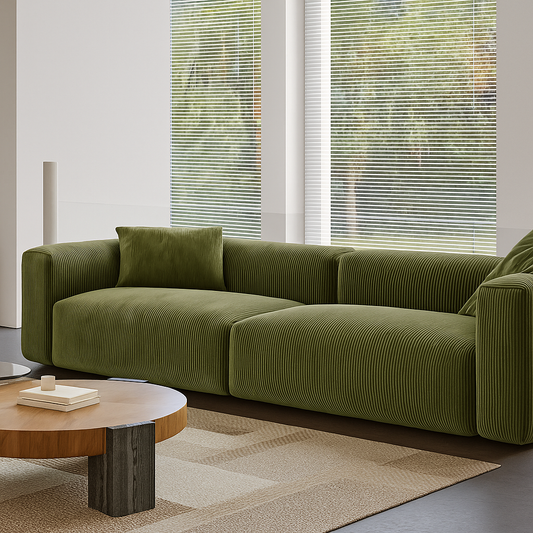 Mobilious-Verdino Corduroy Retro Green Modular Sofa