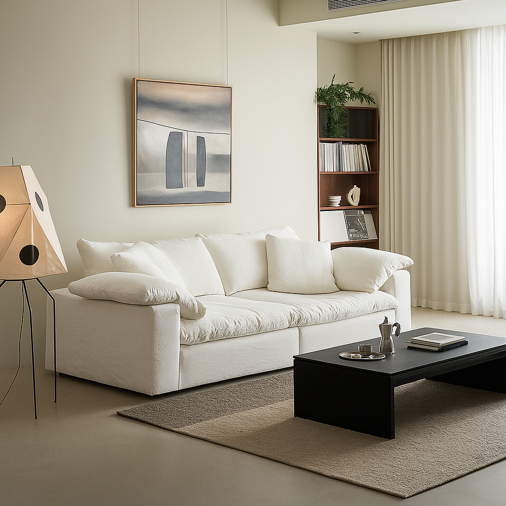 Mobilious-Lunara Dew-Retted Linen Fabric Washable Sofa