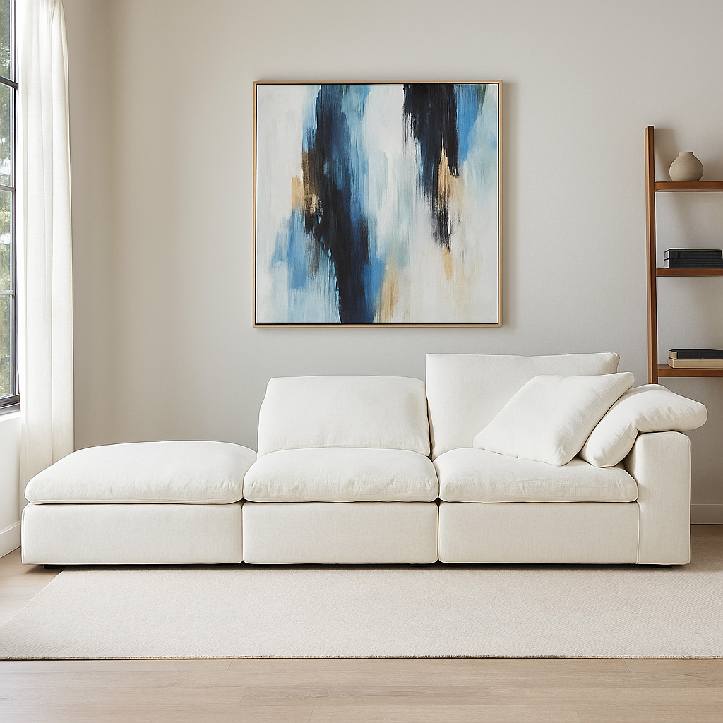 Mobilious-Lunara Dew-Retted Linen Fabric Washable Sofa