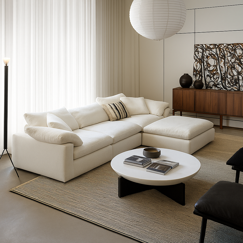 Mobilious-Lunara Dew-Retted Linen Fabric Washable Sofa