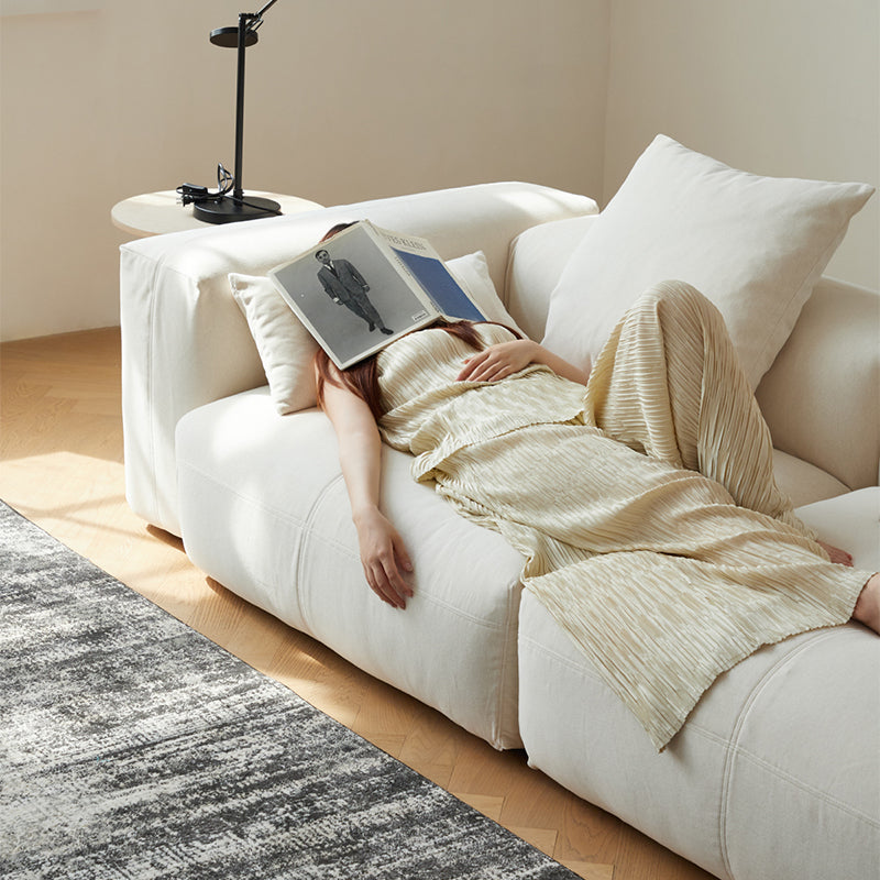 Mobilious -Glaciera Denim Slipcovered White Sofa