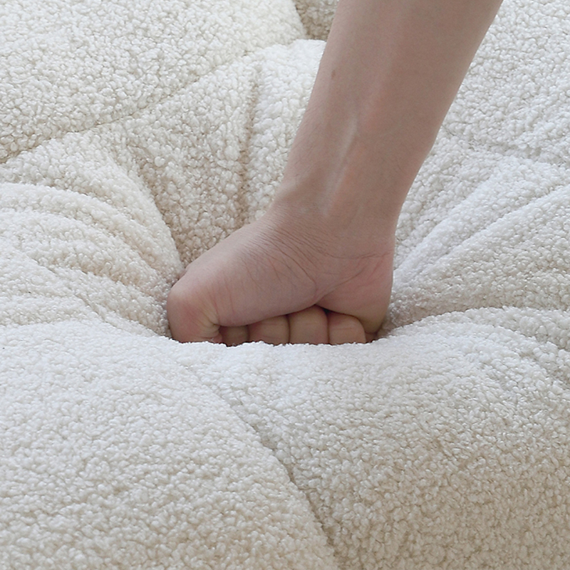 Mobilious-Melloro Cream Bouclé Plush Sofa