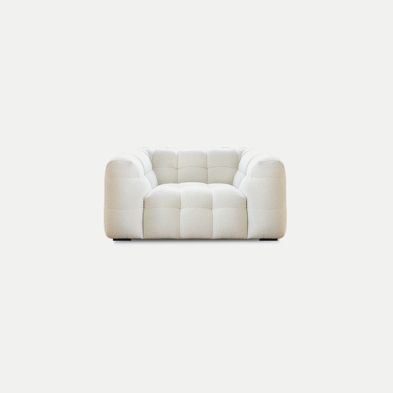 Mobilious-Melloro Cream Bouclé Plush Sofa