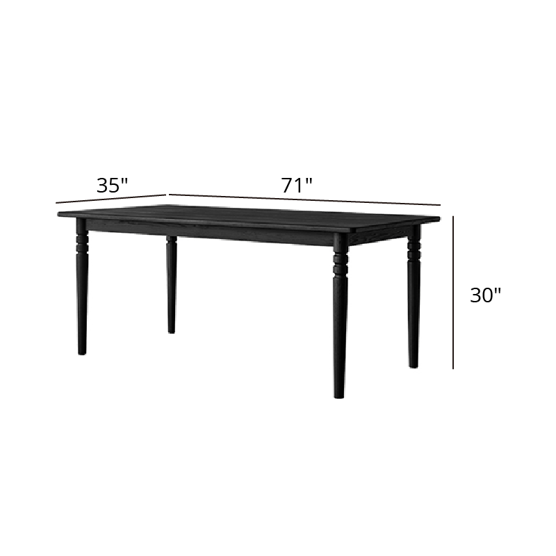 Éloise Solid Wood Black Dining Table