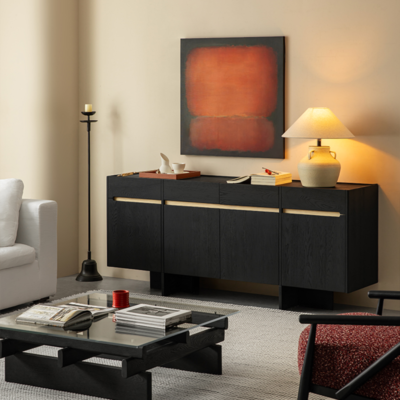 Loma Solid Wood Black Modern Dresser