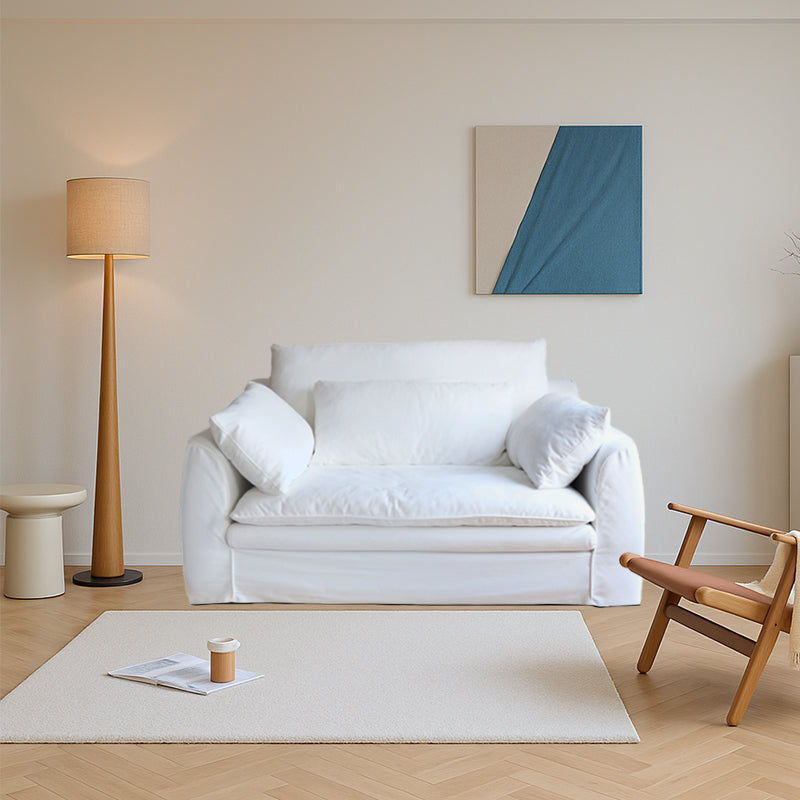 Fiorello Denim Slipcovered Blue Skirted Sofa
