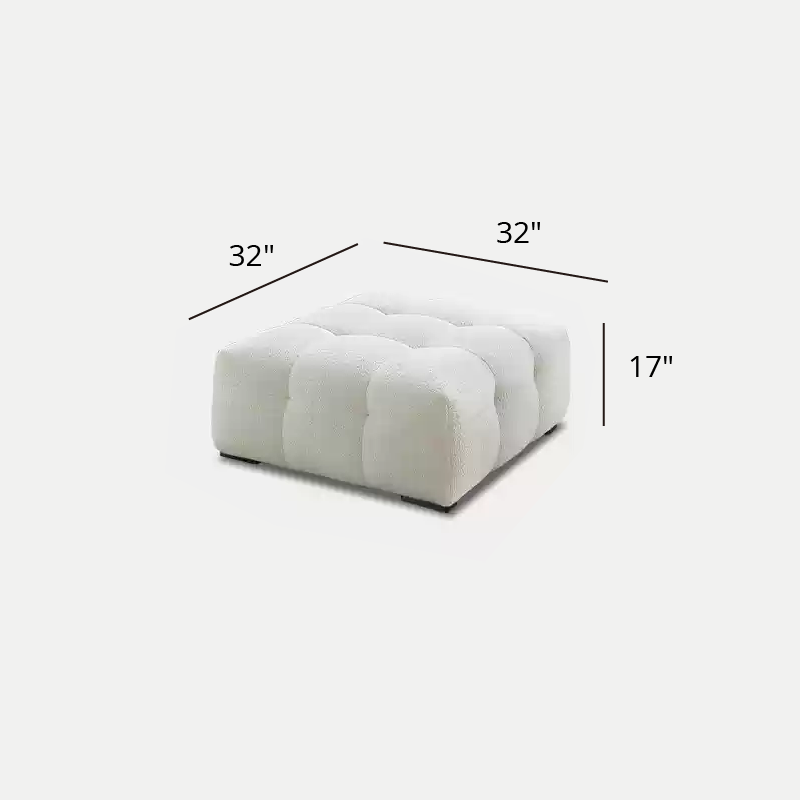 Mobilious-Melloro Cream Bouclé Plush Sofa