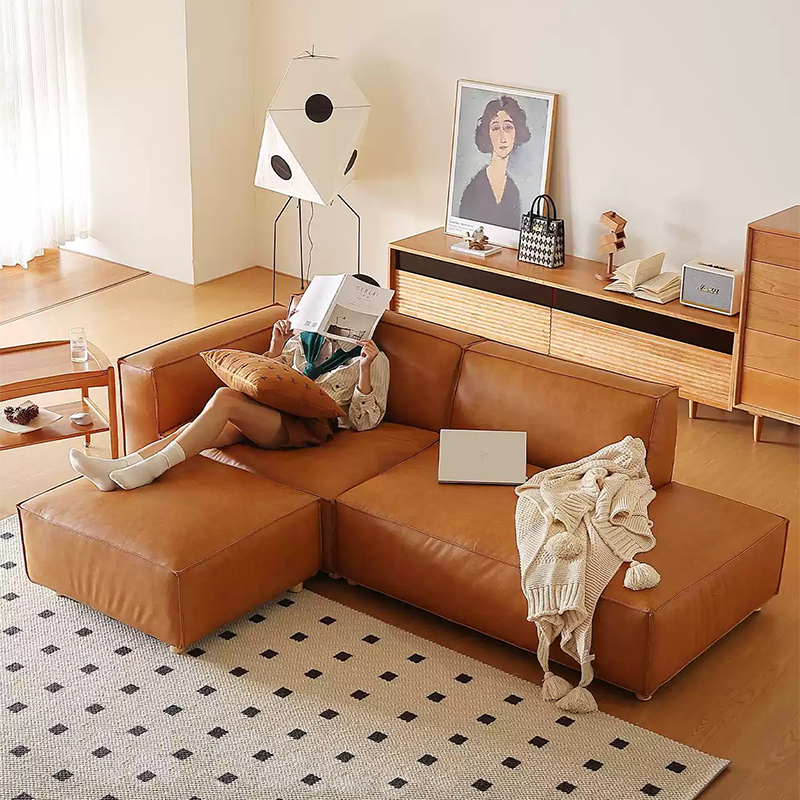 Città Genuine Leather Modular Straight Sofa
