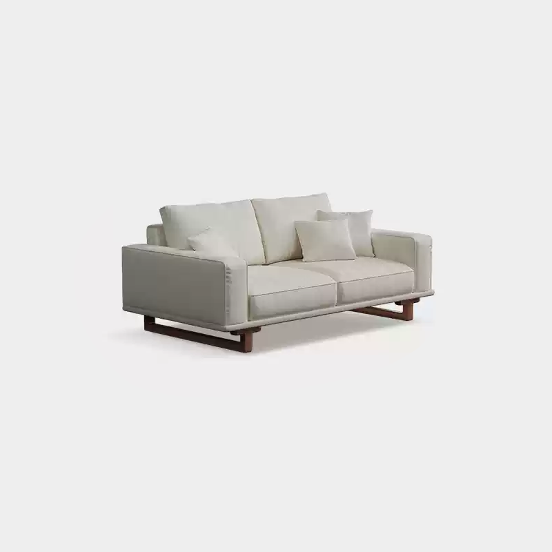 Mobilious-SABIÉRA White Bouclé Fabric Washable Sofa