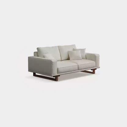Mobilious-SABIÉRA White Bouclé Fabric Washable Sofa