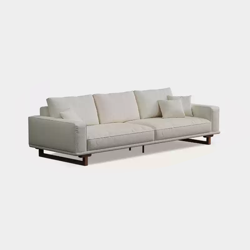 Mobilious-SABIÉRA White Bouclé Fabric Washable Sofa