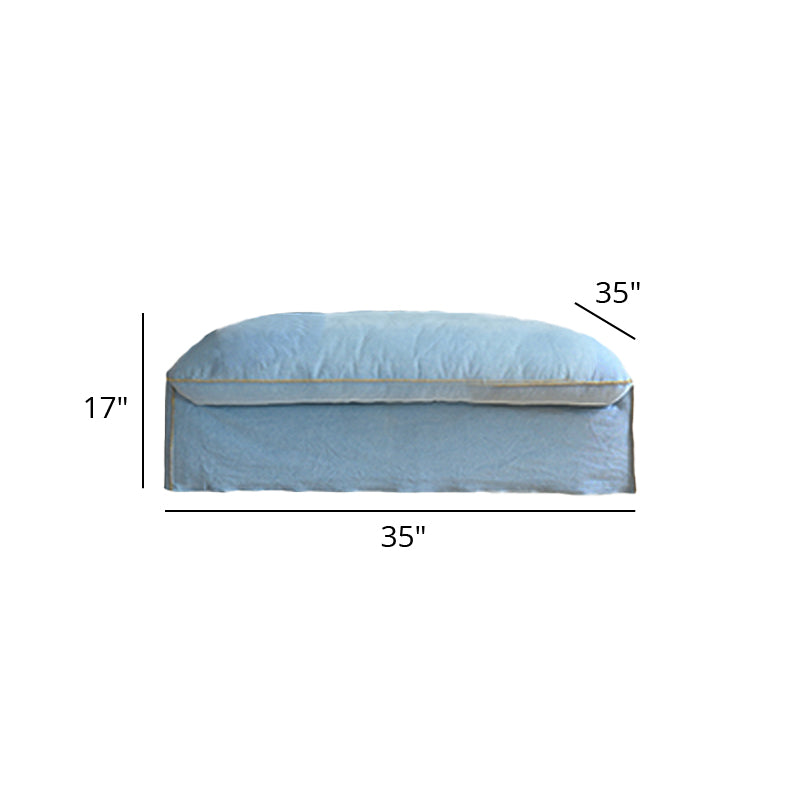 Mobilious-Bluoro Slipcovered Blue Skirted Sofa