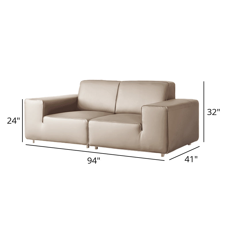 Mobilious-Vittore Top Grain Leather Black Sofa