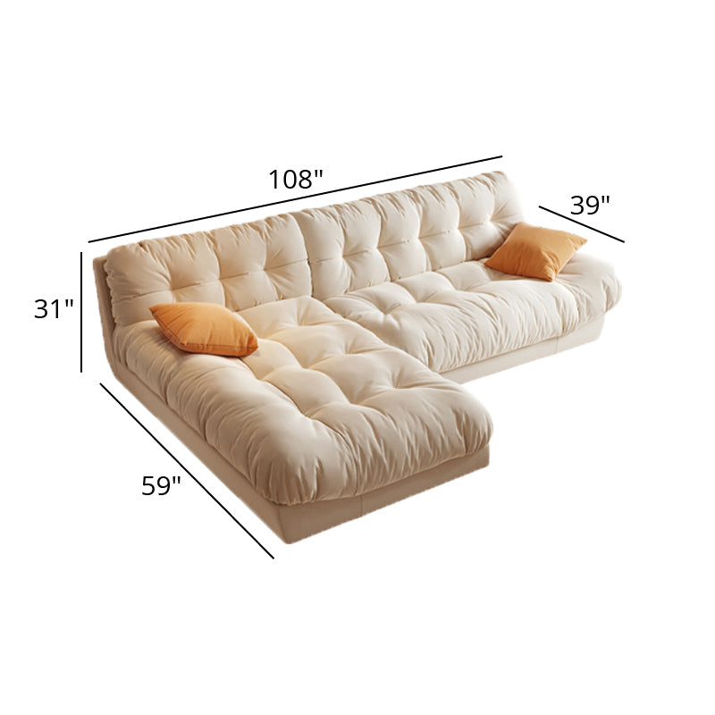Nuvella Cloud Cream Lazy Sectional - Plus