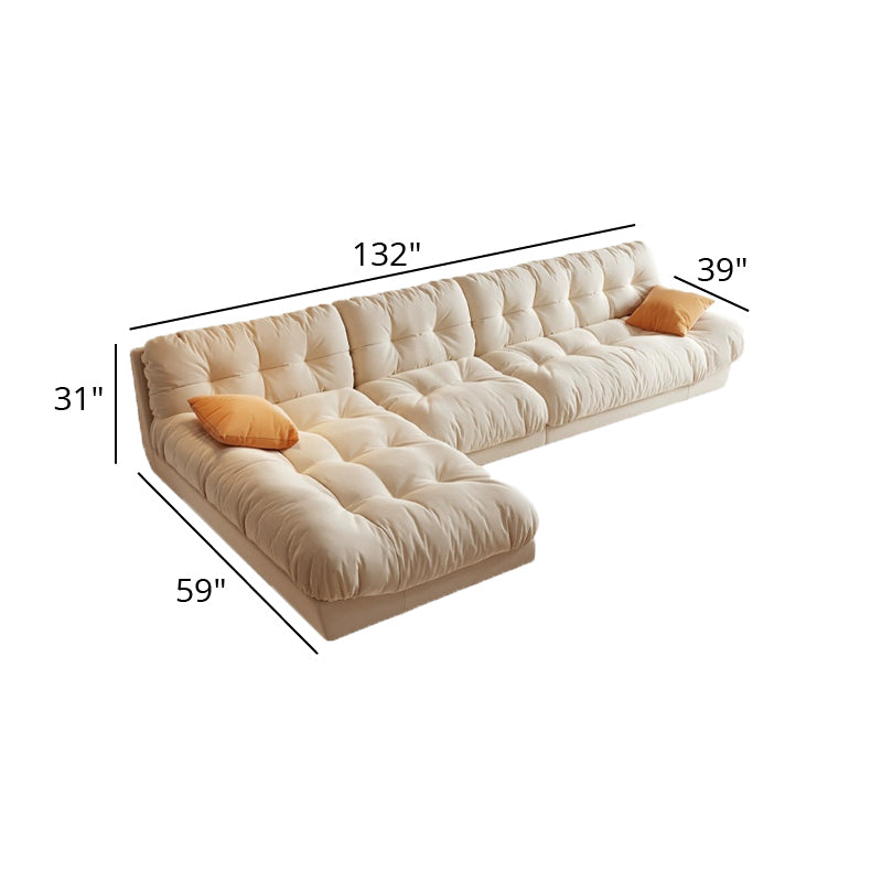 Nuvella Cloud Cream Lazy Sectional - Plus