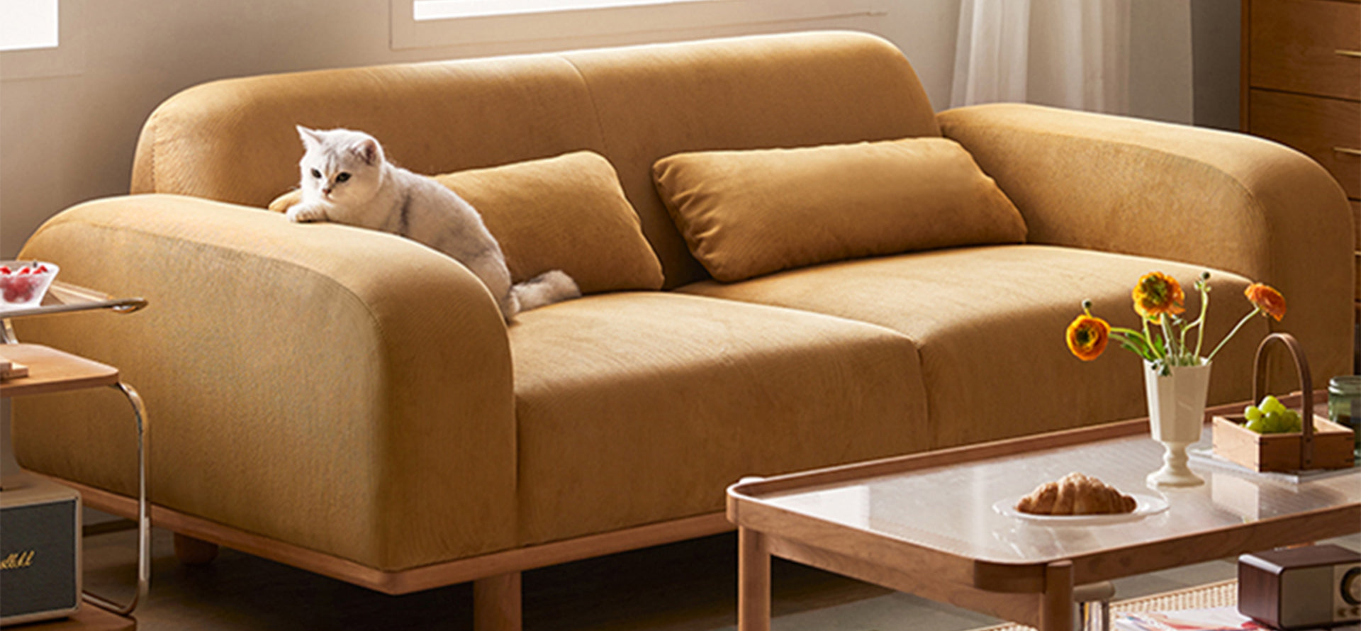 Mobilious-Momona Corduroy Japanese Fabric Sofa
