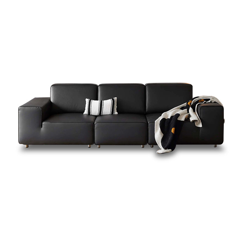 Mobilious-Vittore Top Grain Leather Black Sofa
