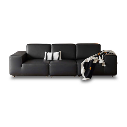 Mobilious-Vittore Top Grain Leather Black Sofa