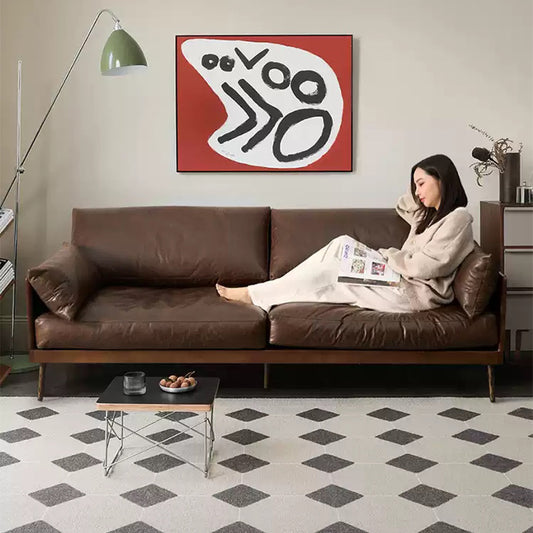 Vittoro Top Grain Leahter Straight Sofa
