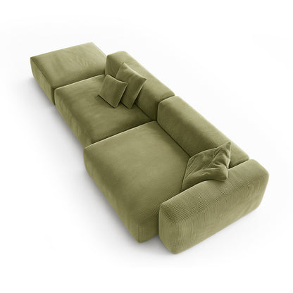 Mobilious-Verdino Corduroy Retro Green Modular Sectional