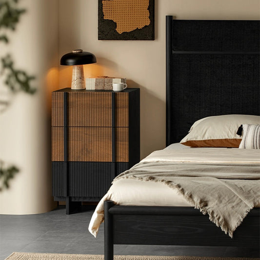 Yusa Solid Wood Black Wabi Dresser